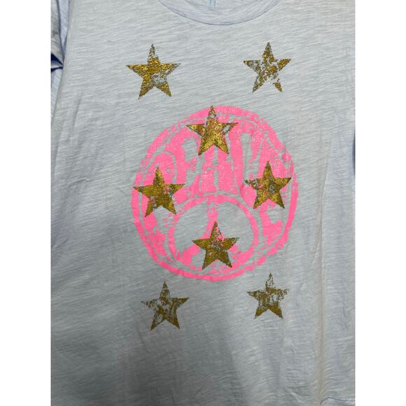 Label + Thread Womens Graphic Ava Tee - Sky World Peace Stars Size Large - Picture 4 of 8
